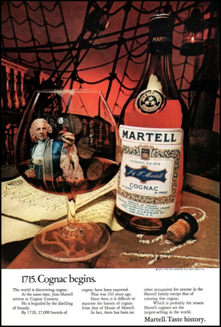 1971 Jean Martell inside snifter Martell Cognac ship vintage photo print ad L22