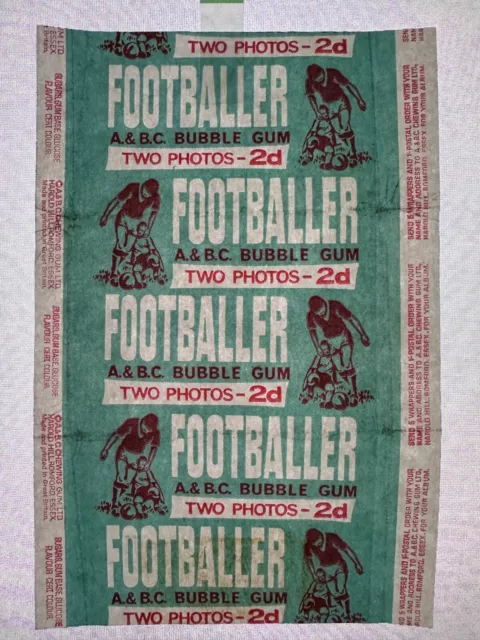 1964 A&BC Bubble Gum Card Wax Wrapper FOOTBALLER SCOTTISH/ENGLISH 2d - Excellent 3