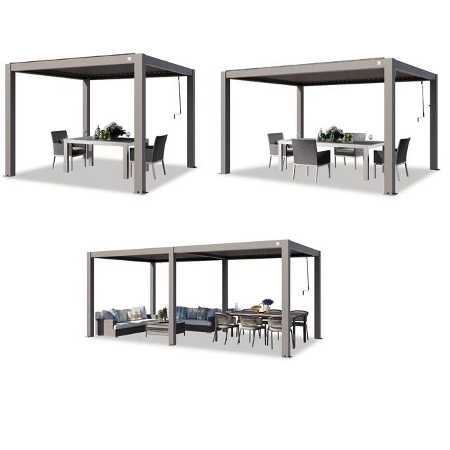 PERGOLA ALU LAMELLENDACH 3x3 3x4 3x6 Hardtop Gartenpavillon Pavillon