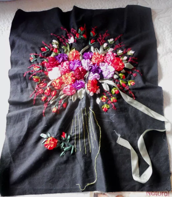 FLOWER BOUQUET RIBBON Embroidery to finish - PLEASE READ £18.00