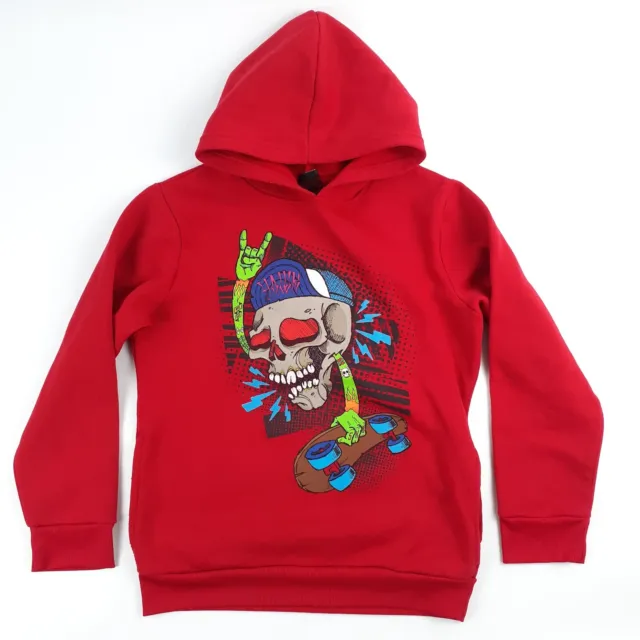 Tony Hawk Boys Hoodie XL Sweatshirt Red Youth Kids Hoodie Skateboard Human Skull
