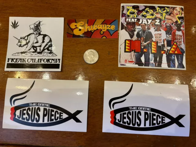 Jay-Z /The Game /Random Stickers  RARE (Lot of 5)+Free Flag Sticker ￼