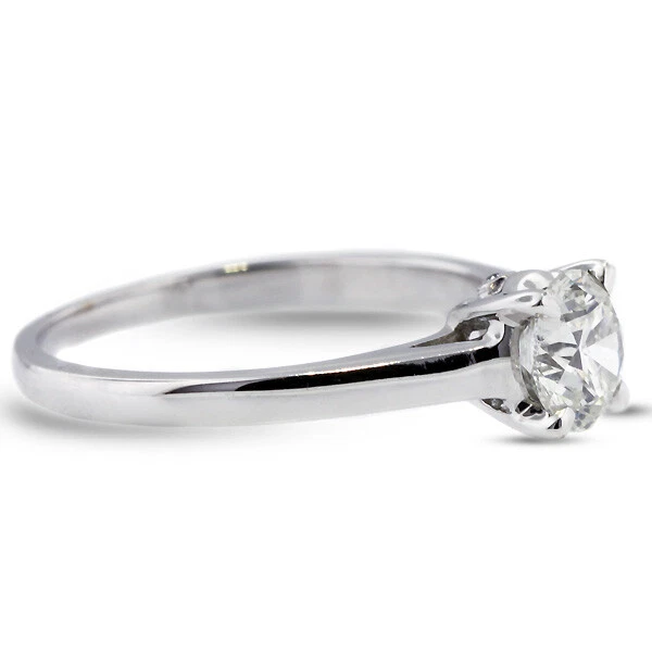 0.74ct I SI1 Round Natural Certified Diamond 14K Gold Solitaire Engagement Ring