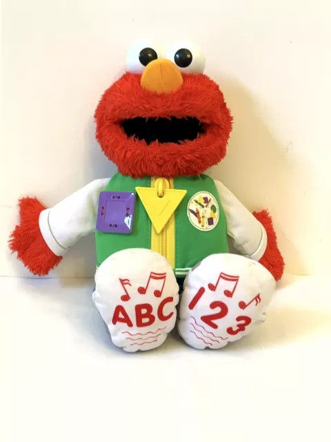 Vintage Hasbro Sesame Street Plush Talking Elmo Ready For School 14" #98960