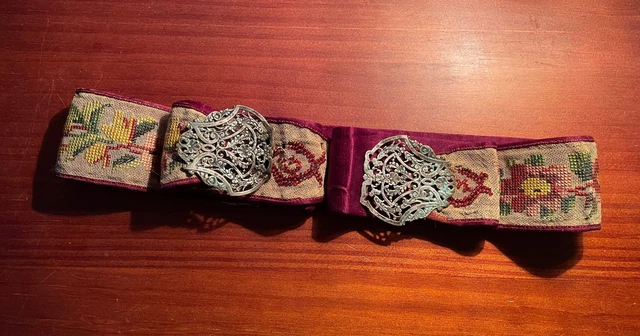 Ceinture Traditionnelle Chaoui En Argent Massif Ancienne - Pièce Antique Artisanale
