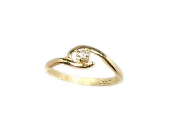 19thC Antique 3mm Diamond+14kt Gold Ring Ancient Roman Star Splinters Gods Tears