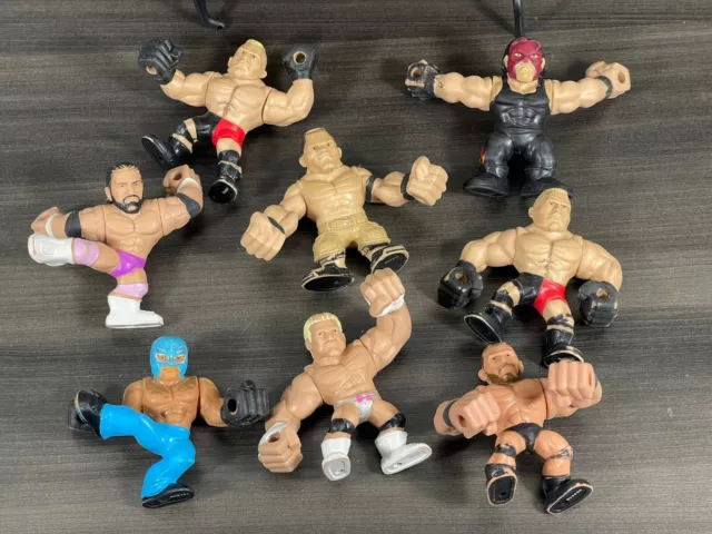 WWE WRESTLING RUMBLERS Slam City Rubber Micro Mini Figures Bundle