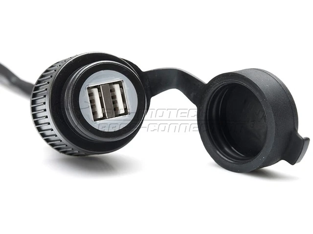 SW-Motech USB Double Prise de Charge avec Harnais 2.000 Ma. 12V