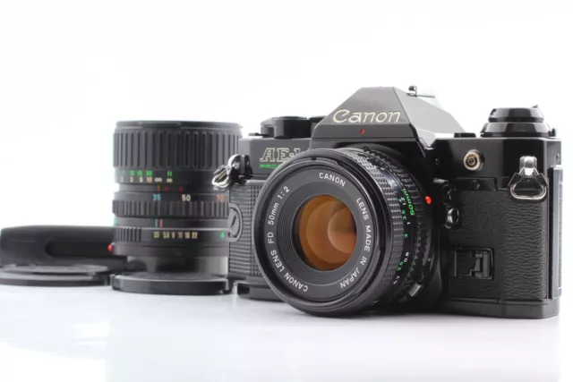 ⏯️ Cámara de película Canon AE-1 negra SLR de 35 mm con lente de 50 mm y...
