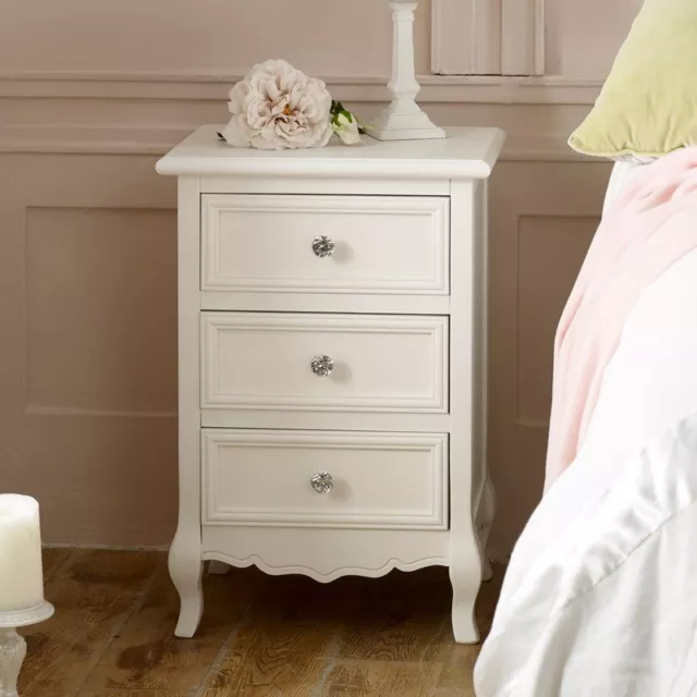 White bedside table chest French shabby chic bedroom furniture night stand