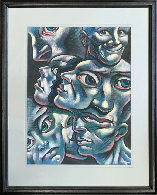 Frank Mcfadden Escocés Artista Original Pastel Pintura Peter Howson Interés