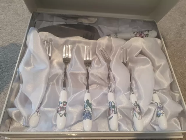 Portmeirion Botanic Garden Cake Slice And Pastry Forks Set - BNIB