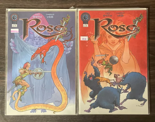 Rose 2 & 3 - Jeff Smith & Charles Vess - 2000 Cartoon Books lot of 2! Read Desc.