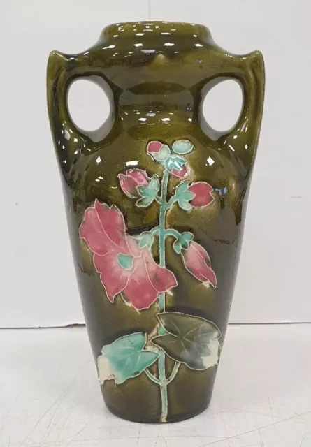 ancien vase barbotine no gustave de bruyn lille fives art deco nouveau majolique