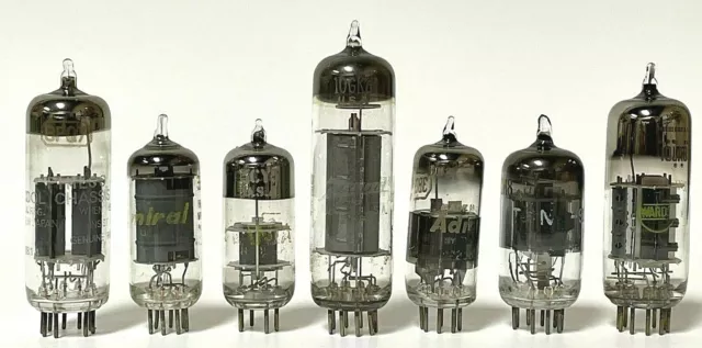 Tested Mixed Brand & Size Vintage Electron Vacuum Tube Lot of 7