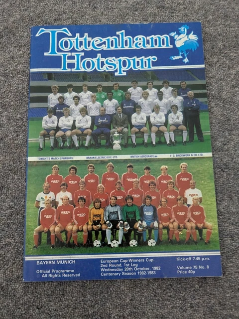 Programme Original Tottenham Hotspur Vs Bayern Munich – Coupe Des Coupes 1982