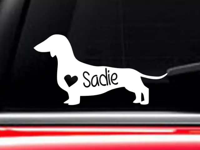 Dachshund Dog car decal with custom name