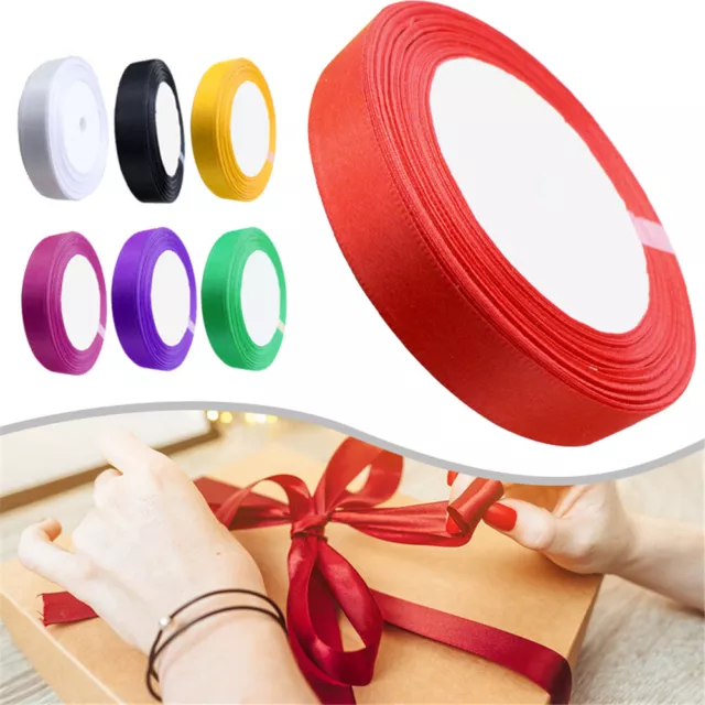 25 Yards 6mm Satin Ribbon Rolls Bulk Lot Home Gift Wedding Party Craft Art Decor 2