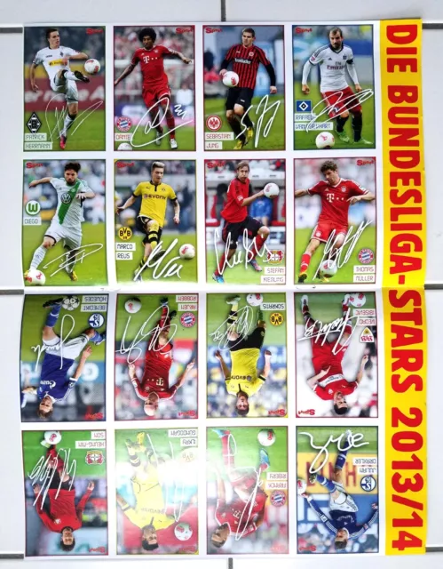 Bravo Sport POSTER 16x Autogrammkarten Bayern Dortmund Schalke Fussball