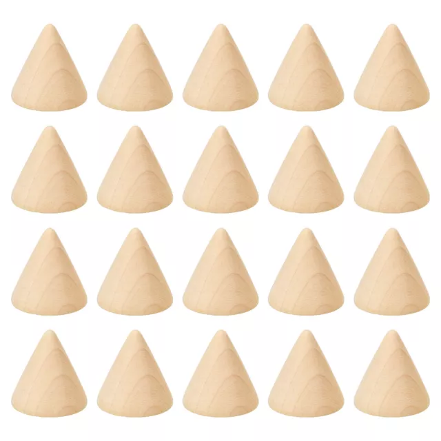 30x30mm Natural Wood Cone Ring Holder, 20 Pack Finger Jewelry Display Stand