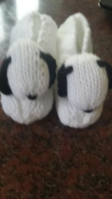 Childs Doggie Slippers hand knitted