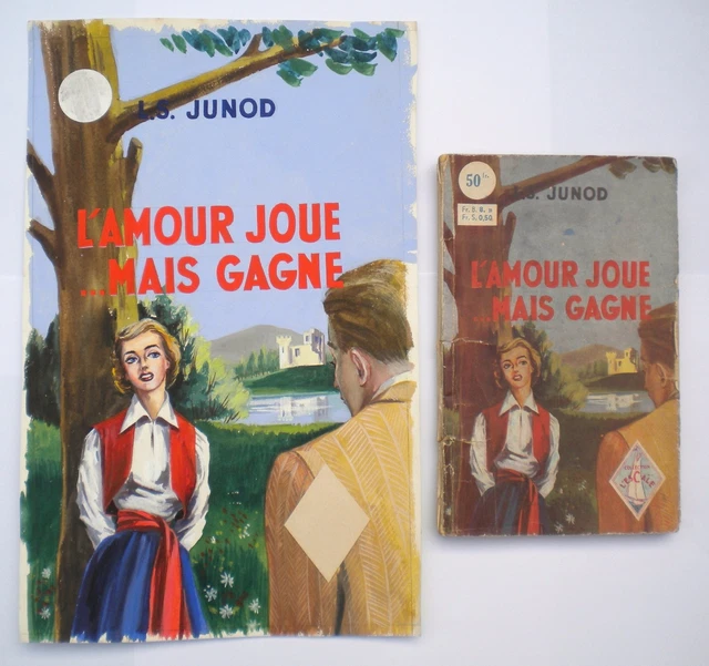 GOUACHE ORIGINALE COUVERTURE Roman Illustration Pin Up / 1950 EUR 49,00