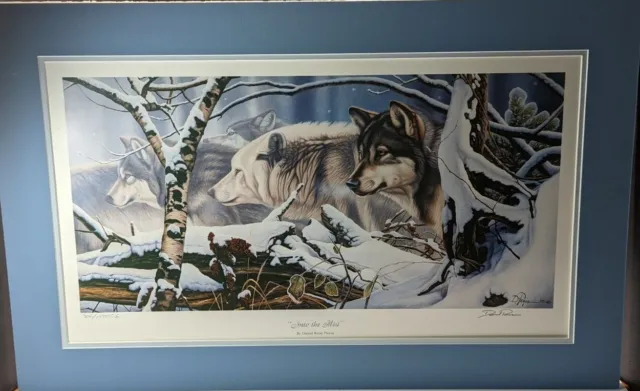 Daniel Renn Pierce Wolf Wolves Signed Numbered Print "Into The Mist" 1990