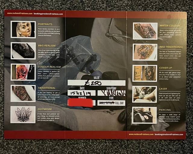 Rock ‘n’ Roll Tattoo Voucher Worth £250