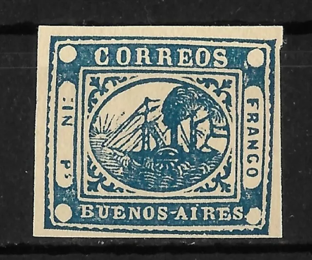 Briefmarke Buenos Aires (Argentinien) 1859 Wert 1 peso Fälschung