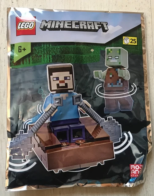SACHET POLYBAG LEGO Minifigure Figurine Minecraft Steeve Dans Sa Barque ...