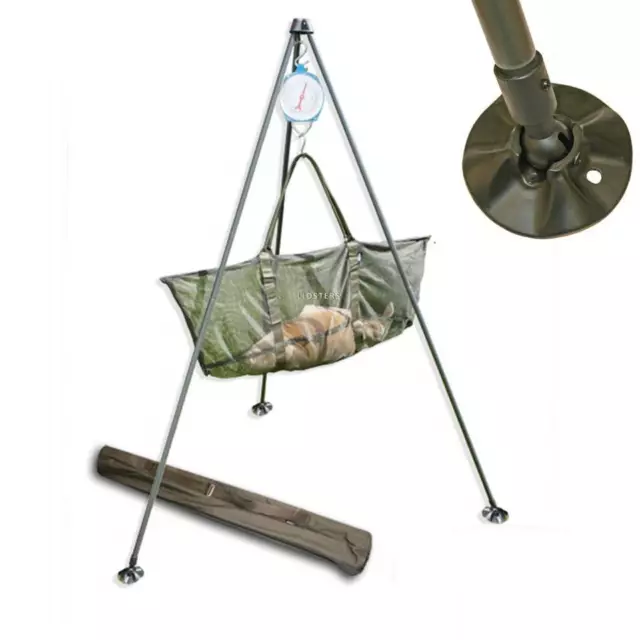 NGT Carp Fishing Weighing Tripod System For Weighing Carp Large Mud Feet + Case 2