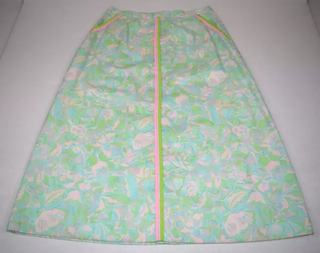 Lilly Pulitzer Skirt VTG 60s Pale Pink Green Blue Ribbon Trim Pockets Sz S/M 3