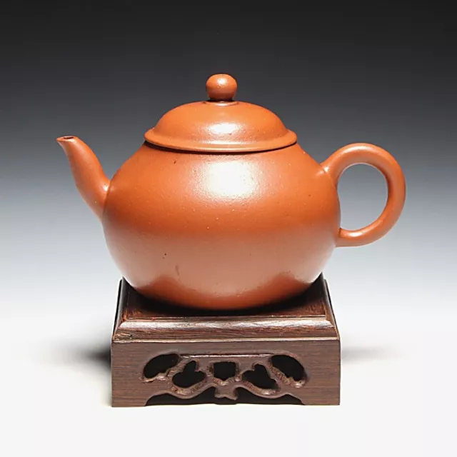 OldZiSha-Rare China Yixing ZiSha Pure ZhuNi Small 200cc Old "MengChen" Teapot