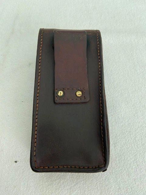 Étui En Cuir Ancien Pour Altimètre Thommen - Marron - Accessoire Vintage