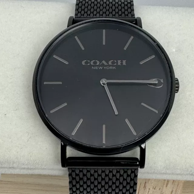 COACH Men's Charles Black Stainless Steel Milanese/Mesh Strap Watch 36mm NEW!