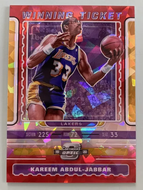 KAREEM ABDUL-JABBAR 2019-20 Contenders Optic Winning Ticket #10 Red Cracked Ice