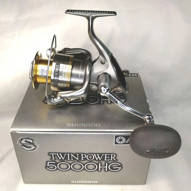 02 TWIN POWER 5000HG リール 日本製 SHIMANO 02 TWIN Power 5000HG Spinning Reel Right Handle Junk