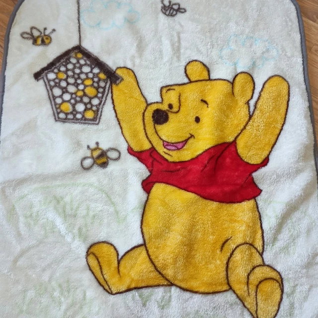 DISNEY BABY CLASSIC Winnie The Pooh Bear Fleece Plush Baby Crib Blanket ...