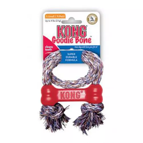 Kong Goodie OS avec Corde Jouet pour Chien Rouge , 1 Chaque / XS Par Kong