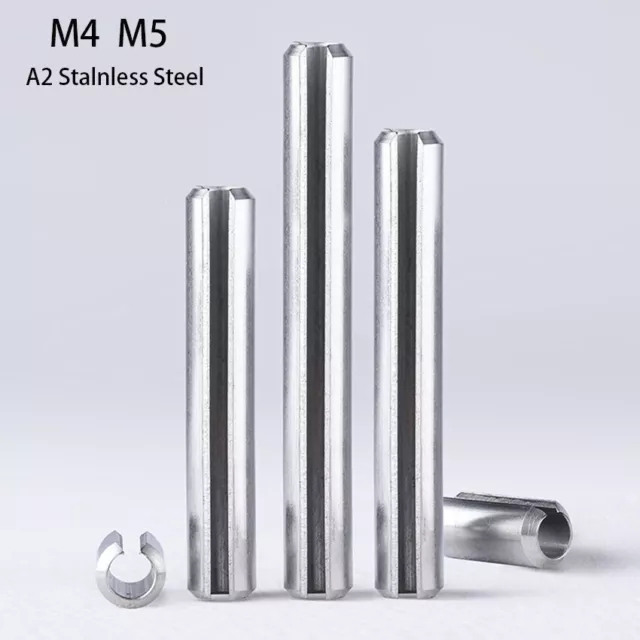 Stainless Steel Slotted Spring Tension Pins M4 M5 Split Dowel Sellock Roll Pins