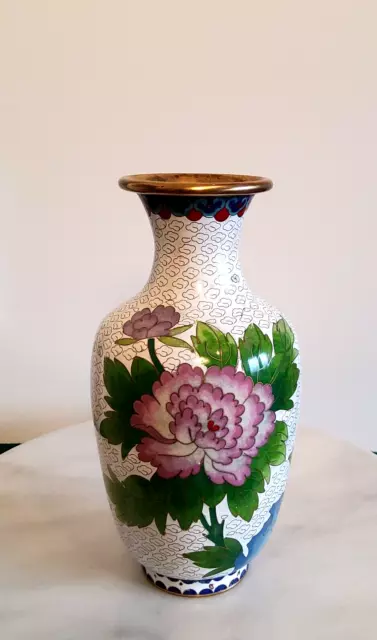 China Cloisonne Vase mit schönem Blumen Vogel muster aus Mittel 20.Jh