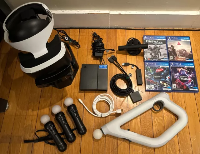 Sony PlayStation VR Headset bundle + 4 Games + PS5 Adapter + Stand + Controllers