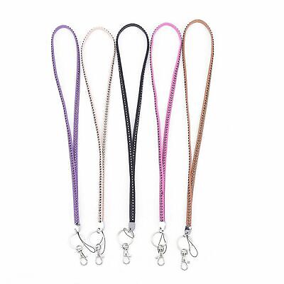 Pack 5 multi color Bling leather neck Lanyard key chain for Key, ID badge holder