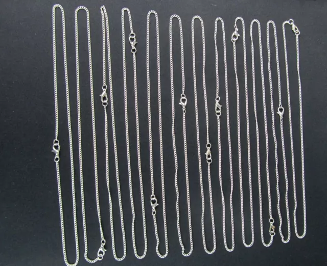 12x Cadena de Eslabones 2,4mm DIY Miniblings Plateado Cierre Mosquetón 45cm