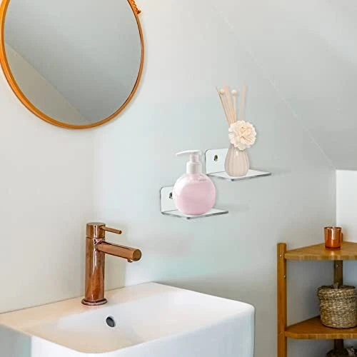 Acrylic Small Shelf Mini Floating Wall Shelf Wall Mounted Storage Shelf For Pop 3