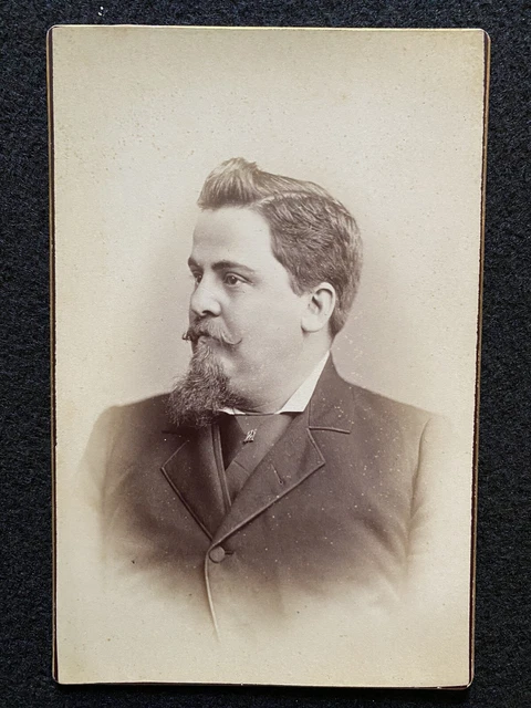 Antique North Adams Massachusetts MA Handsome Man Cabinet Photo Card