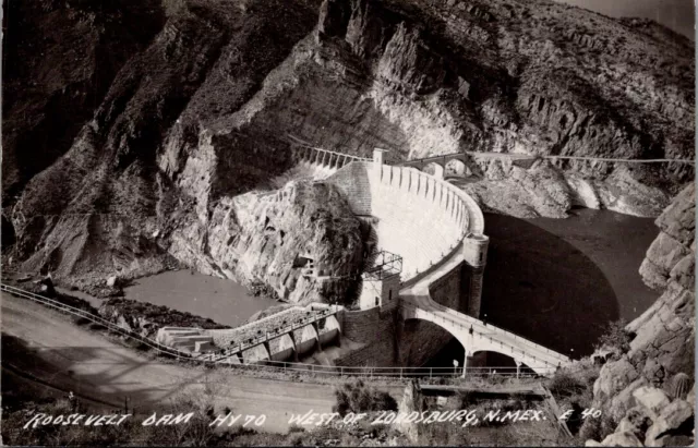 ROOSEVELT DAM West of LORDSBURG, New Mexico Real Photo Postcard