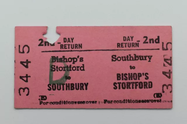BRB (E) Railway Ticket 3445 SOUTHBURY to BISHOPS STORTFORD 20MR84
