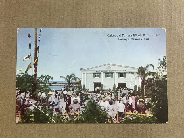 Postcard Chicago & Eastern Illinois Railroad Exhibit Chicago Railroad Fair Train