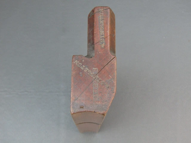 18th Century wooden moulding plane hollow no 14 vintage old tool